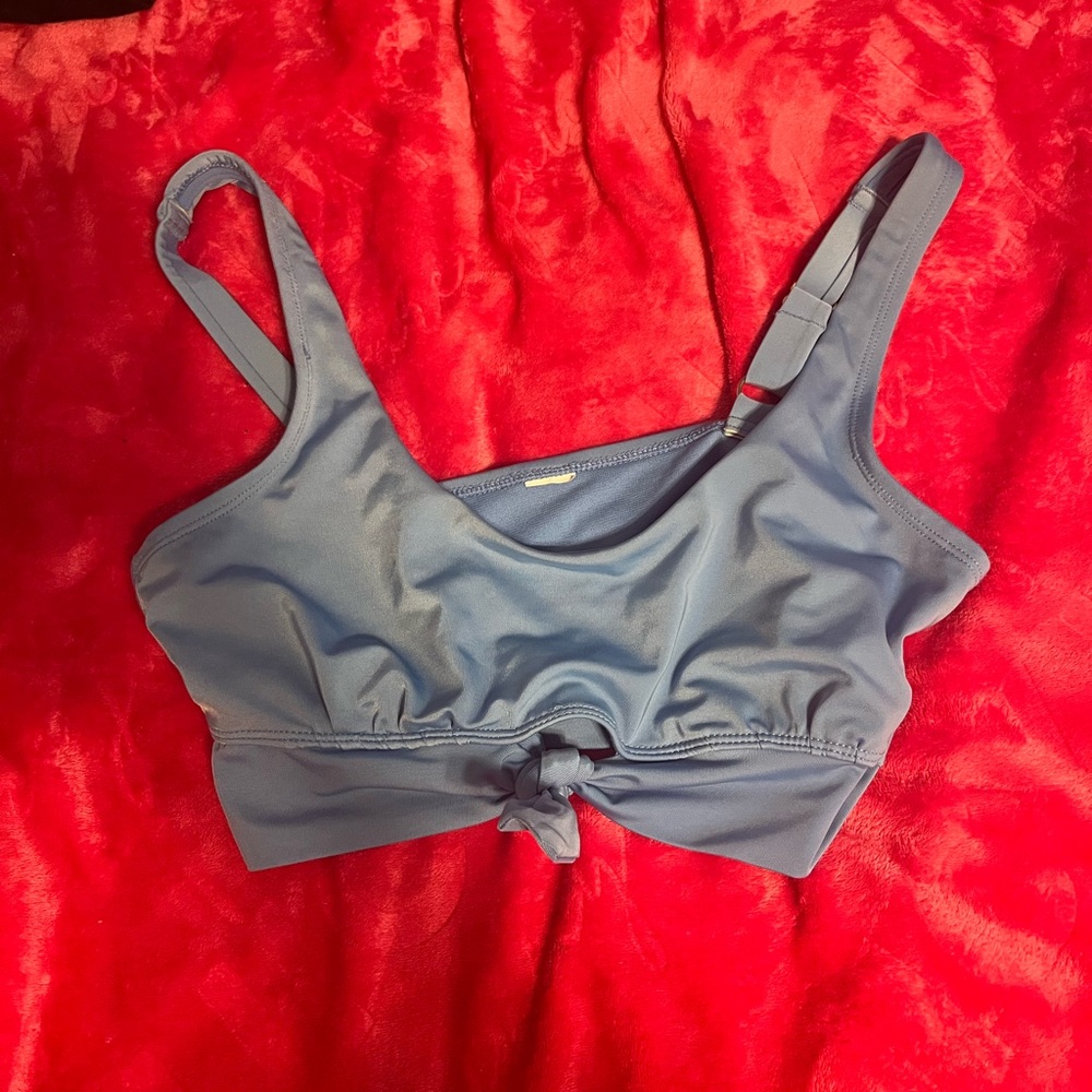 Women's Blue Tie-Front Swim Top